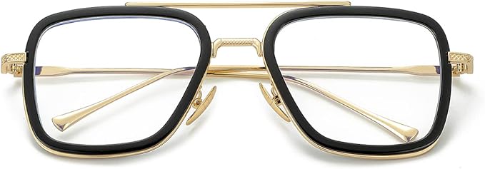 2 件装 tony stark 风格蓝光阻挡眼镜,适合男士,女士,钢铁侠和蜘蛛侠